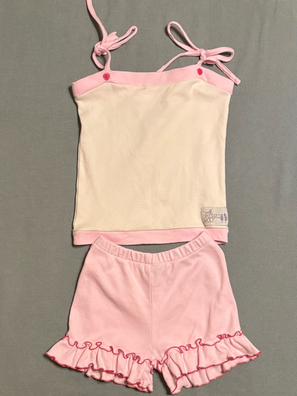 Well Dressed Wolf Pink and Cream Girls Two-Piece Matching Set